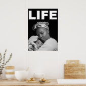 親ライフアフリカ系アメリカ人の母親とベビー ポスター (キッチン)