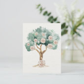 親世代へのギフトに最適な家系図ポスター ポストカード (スタンド正面)