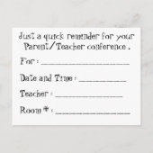 親先生の会議の黒板の郵便はがき ポストカード (裏面)