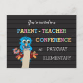 親先生会議ブルーフクロウ葉書 ポストカード (正面)