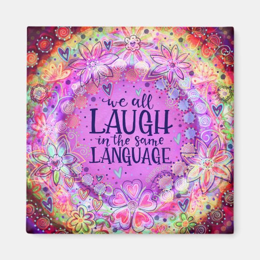 親切かわいらしなおもしろいは同じ言語を笑う マグネット (正面)