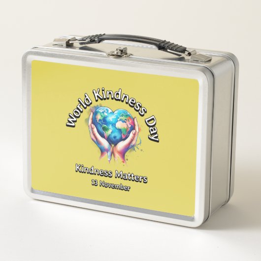 親切が大事だ。世界の親切な日。 メタルランチボックス (正面)