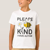親切が私経験します自閉症をあって下さい Tシャツ (正面)