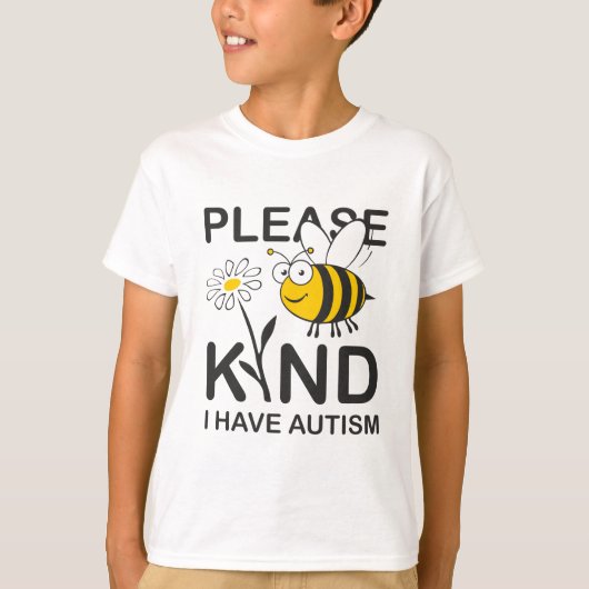 親切が私経験します自閉症をあって下さい Tシャツ (正面)