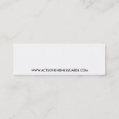 親切さの挑戦カードの偶然の事故 スキニー名刺 (裏面)