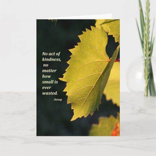 親切さの行為は無駄になりません サンキューカード (正面)