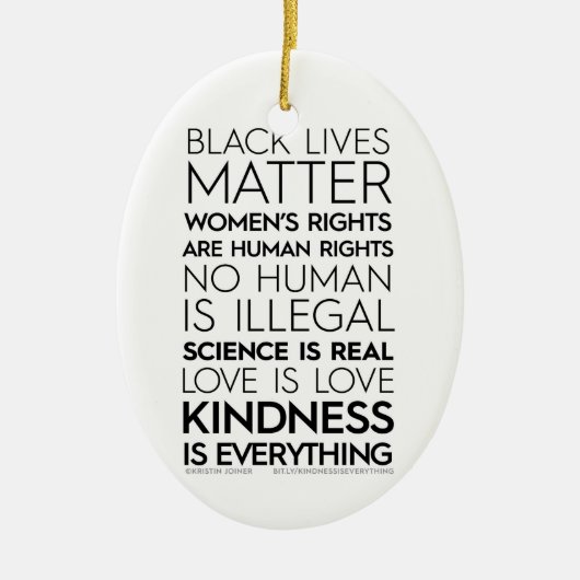 親切さはすべて楕円形のオーナメントです セラミックオーナメント (正面)