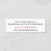 親切さは伝染性の挑戦カードです スキニー名刺 (裏面)