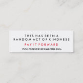 親切さは伝染性の挑戦カードです スキニー名刺 (裏面)