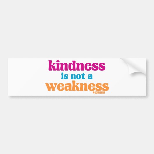 親切さは弱さではないです バンパーステッカー (正面)