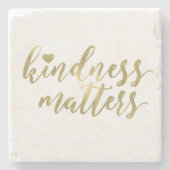 親切さは感動的な引用文金ゴールドのハートの重要です ストーンコースター (正面)