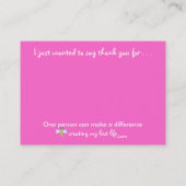 親切さは、それを、示しますそれを、それ住んでいます…、カード感じます 名刺 (裏面)