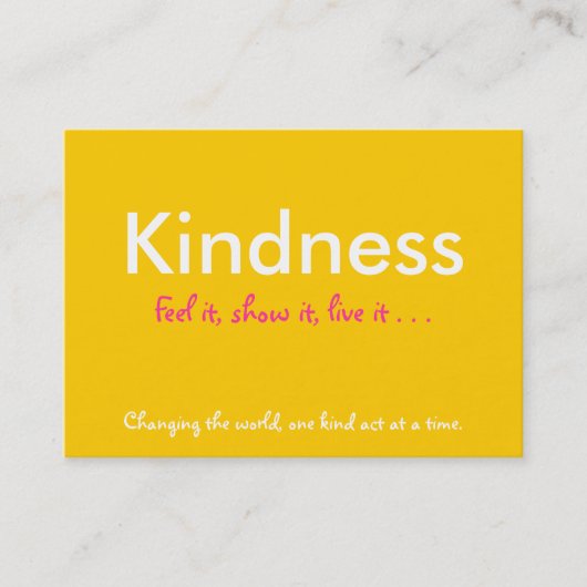 親切さは、それを、示しますそれを、それ住んでいます…、カード感じます 名刺 (正面)