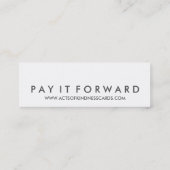 親切さカードの幸せな偶然の事故があって下さい スキニー名刺 (裏面)