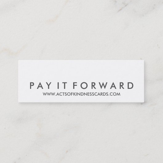 親切さカードの幸せな偶然の事故があって下さい スキニー名刺 (裏面)