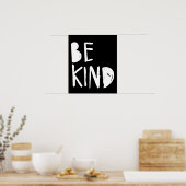 親切である |ホワイトブラシスクリプトスタイル ポスター (キッチン)