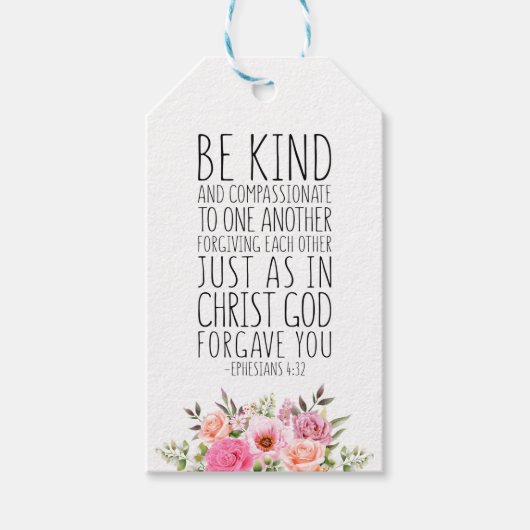 親切で慈悲に満ちたエペソ4:32 ギフトタグ (正面)