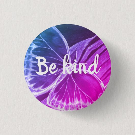 親切で美しい蝶のボタン 缶バッジ (正面)