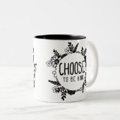 親切で黒い色があることを選んで下さい ツートーンマグカップ (正面右)