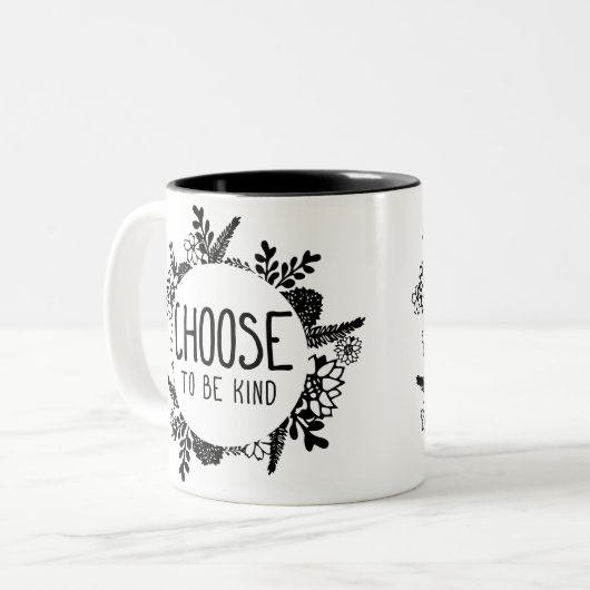 親切で黒い色があることを選んで下さい ツートーンマグカップ (正面左)