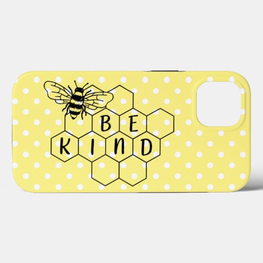 親切なのまわりにイエロー水玉模様ケースメイトiPho Case-Mate iPhoneケース (裏面 (横))