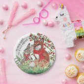 親切なキツネバニーラビットベリーホリデークリスマスキュート ペーパープレート (パーティー)