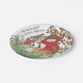 親切なキツネバニーラビットベリーホリデークリスマスキュート ペーパープレート (アングル)
