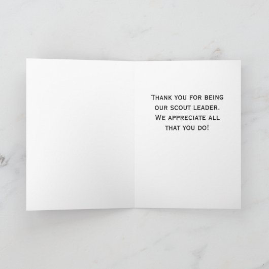 親切なスカウトのリーダーありがとう！サンキューカード カード (内部)