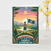 親切なスカウトのリーダーありがとう！サンキューカード カード (黄色い花)