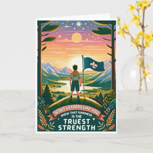 親切なスカウトのリーダーありがとう!サンキューカード カード (黄色い花)