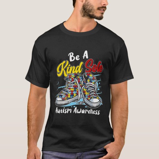 親切なソール 自閉症啓発パズルシューズ Be Ki Tシャツ (正面)