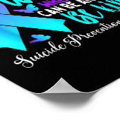 親切なティール(緑がかった色)紫リボン自殺防止戦争 ポスター (角)