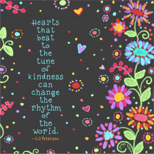 親切なハートは世界を変えることができる感動的 シール (正面)