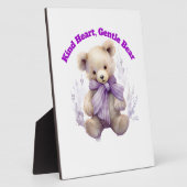 親切なハート優しいクマのプラーク – かわいいクマのデザイン フォトプラーク (側面)