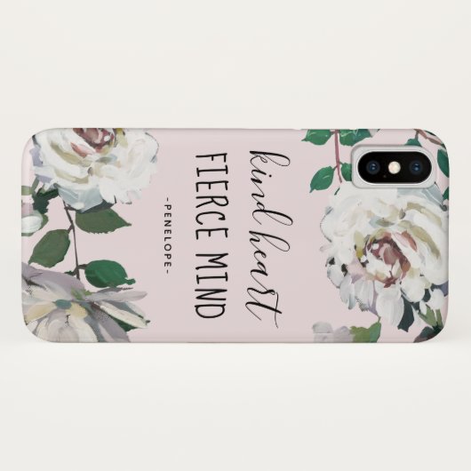 親切なハート激しい心の水の色のフローラと名前 Case-Mate iPhoneケース (裏面(横))