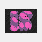 親切なピンクと紫のステッカー フリースブランケット (正面(横))