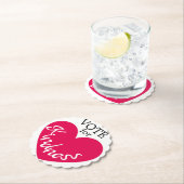 親切なピンクのハートおもしろいに投票 ペーパーコースター (インサイチュ)