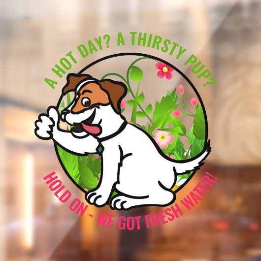 親切なフレンドリーな暑い日の新鮮な水の窓の看板 ウィンドウサイン (シート2)