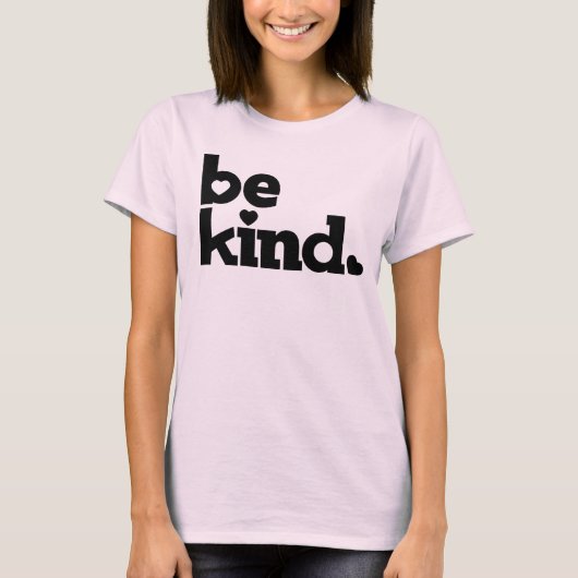 親切なブラック文字グラフィックスローガンTシャツ Tシャツ (正面)