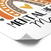 親切なメンタルヘルス問題水玉模様レインボーアワル ポスター (角)