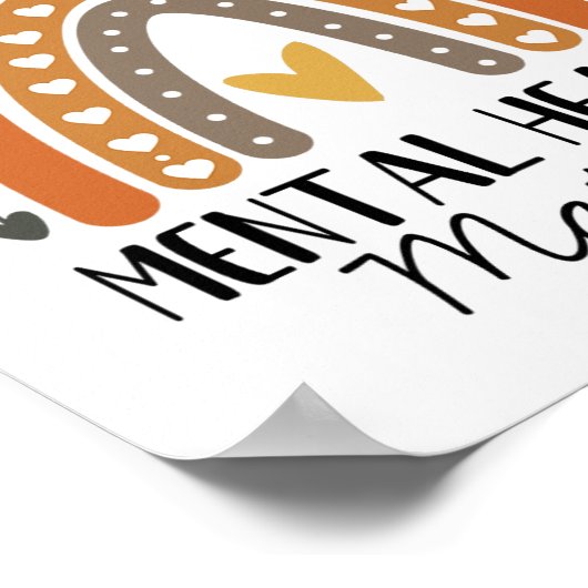 親切なメンタルヘルス問題水玉模様レインボーアワル ポスター (角)