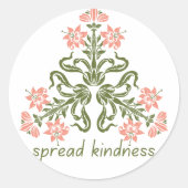 親切なレトロピンクの花を咲かせ感動的る ラウンドシール (正面)