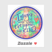 親切な世界平和サインかわいらしインスピリシティステッカー シール (シート)