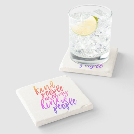 親切な人々は私の種類の人々、親切な引用文 ストーンコースター (横)