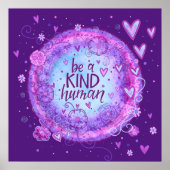 親切な人間の引用文紫色のインスピレーションである ポスター (正面)