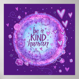 親切な人間の引用文紫色のインスピレーションである ポスター