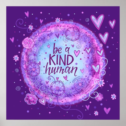 親切な人間の引用文紫色のインスピレーションである ポスター (正面)