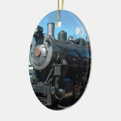 親切な写真撮影の古い蒸気の列車1 セラミックオーナメント (左)