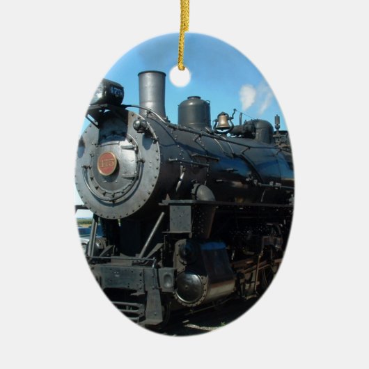 親切な写真撮影の古い蒸気の列車1 セラミックオーナメント (正面)