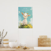 親切な勇敢なハッピーヤギパーソナライズされた子供部屋キッズ ポスター (キッチン)